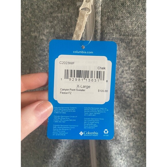 Columbia Canyon Point Sweater Fleece FZ Chalk Womens XL Kansas City Sporting NWT - Picture 3 of 12